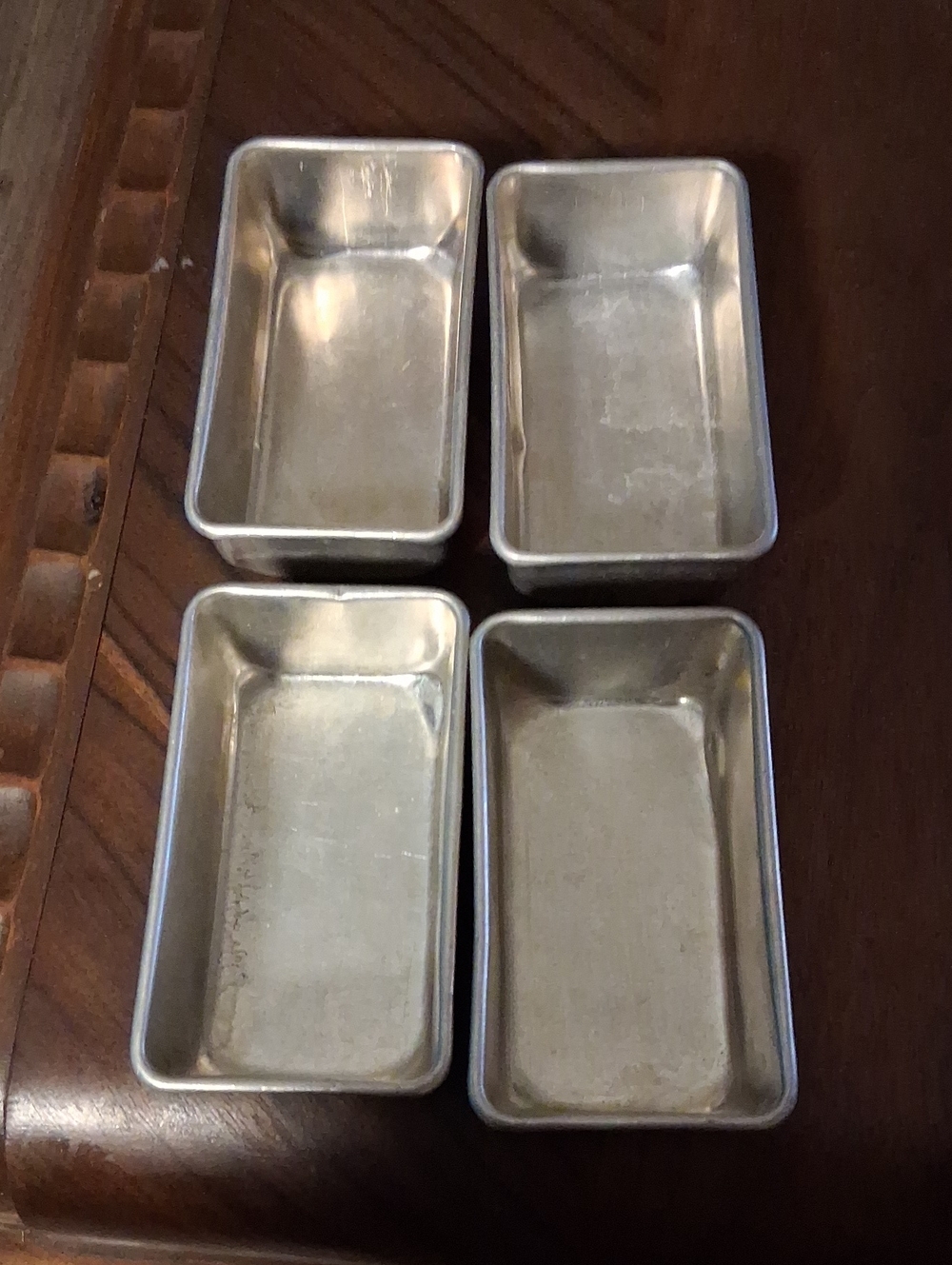 Set of 4 Vintage Aluminum Mini Loaf Pans